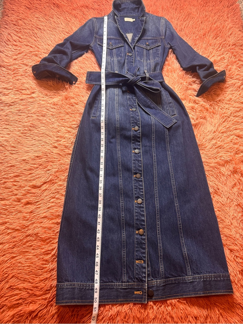 NWOT Alice + Olivia Daren Maxi Denim Jacket/Dress. Size XS - Picture 15 of 16